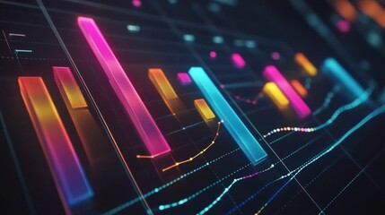 Aufkleber - Colorful Data Visualization with Charts and Graphs in Modern Design