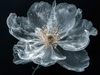 Wall Mural - Flower on black background