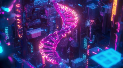 Leinwandbilder - Urban health insights aerial perspectives on revolutionary genetic testing and digital visualization