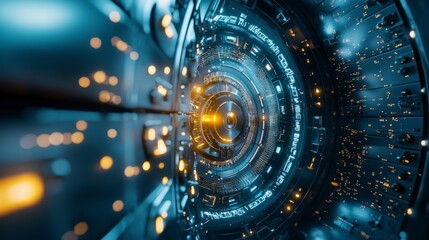 Leinwandbilder - Advanced ai-powered digital vault futuristic environment technology concept virtual space abstract view