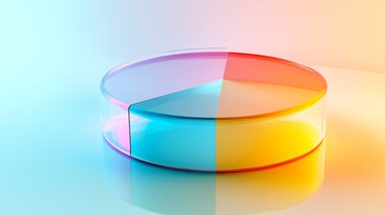Poster - Colorful Abstract Pie Chart Representation on a Smooth Surface