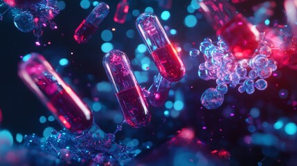 Aufkleber - Breakthrough pharmaceutical innovations laboratory digital visualization abstract close-up future of medicine