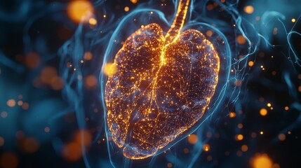 Leinwandbilder - Visualizing ai-driven medical innovations heart health digital art healthcare abstract close-up technology concepts