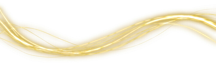 Wall Mural - luxury glowing golden glitter line effect isolated on transparent background
