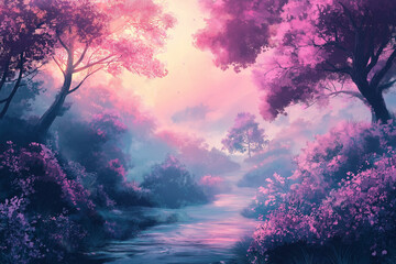Wall Mural - artistic concept painting of a beautiful sci-fi landscape, with a future thing in the background. te