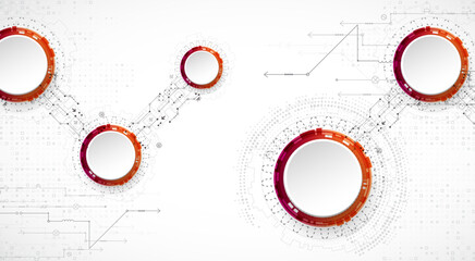 Abstract technology concept. Circuit board, high computer color background. Vector illustration.