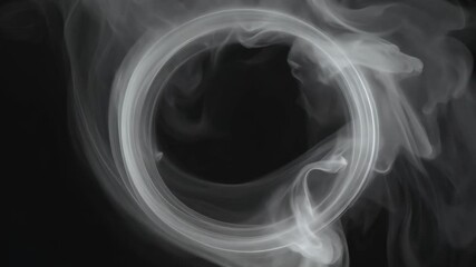 Aufkleber - Stunning circular smoke formation captured with artistic flair and creative lighting techniques in a dark setting