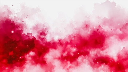 Sticker - A red and white background with red clouds and red smoke