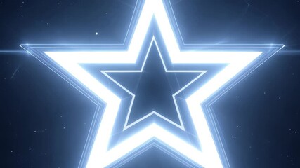 Poster - Bright star animation shining in a dark background with glowing effects and sharp outlines