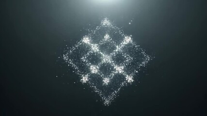Poster - Sparkling light display showcasing particles in motion in a dark background