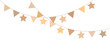 © Лёля Михайлова - Set of carnival garlands and flags. Birthday decor in beige mocha colors
