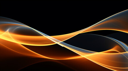 Wall Mural - abstract shiny color wave light effect illustration. magic luminous glow design element on dark back