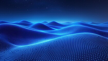 Poster - 3D laptop Blue Abstract Mesh Background