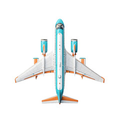 Wall Mural - Abstract representation of an airplane isolated on a white background. cutout png