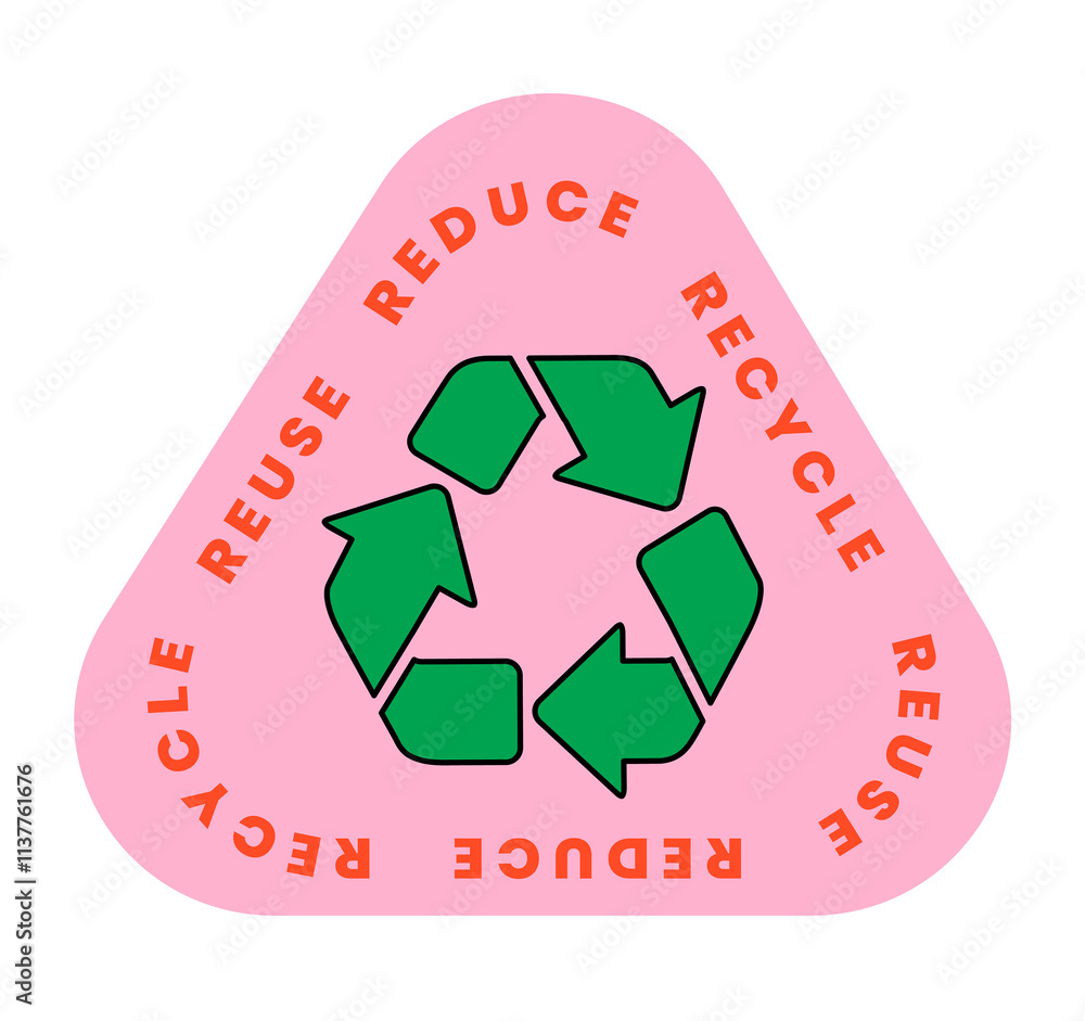 Png sticker reduce reuse recycle illustration, waste management Stock ...