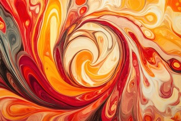 Wall Mural - Abstract swirling paint texture in warm tones.