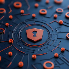 Wall Mural - Abstract 3D Keyhole Security Illustration