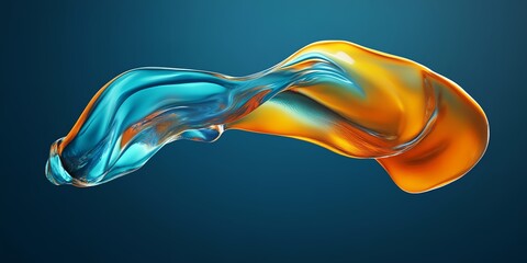 Canvas Print - a blue and orange wave of water