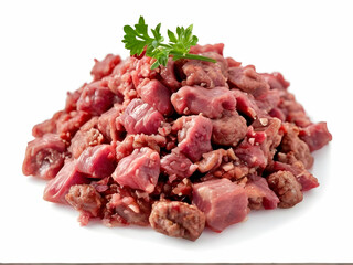 Wall Mural - minced meat isolated on white