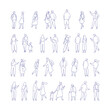 © Oksana_Latysheva - Crowd. Line art people vector bundle. Hand drawn People, male and female flat characters isolated on white background.