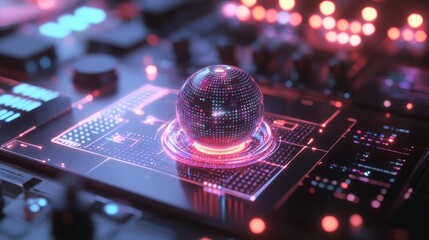 Fototapete - Quantum computing revolution exploring advanced algorithms digital lab visual art futuristic vibe technical perspective