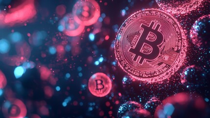 Aufkleber - Exploring bitcoin dynamics amid inflation challenges in digital economy visual data tech environment futuristic viewpoint