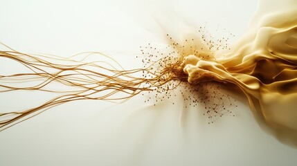 Poster - Abstract golden flow with soft curves and dynamic motions