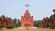© RealityImages - Ten aatchala temples and two pancha-ratna temples flank the Ananda-Bhairavi Temple, Sukharia, Hooghly, West Bengal, India.
