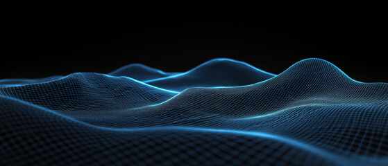 Wall Mural - a blue and black image of a wave with a lot of detail