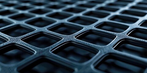 Close up of a black metal mesh