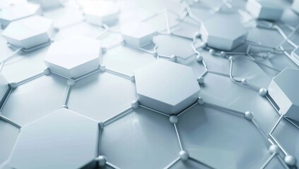 Wall Mural - abstract white background with triangles and hexagons, simple geometric shapes, modern design, flat 