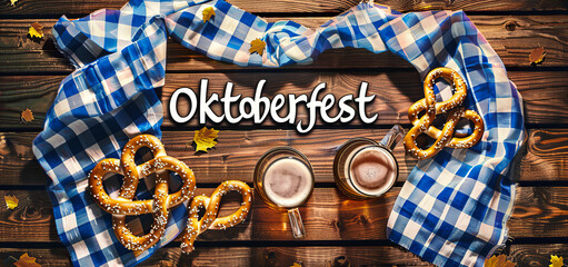 Oktoberfest festival theme and traditional decorations, capturing the cultural and national atmosphere for tourism and travel programs.