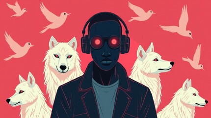 hacker and shadow creature