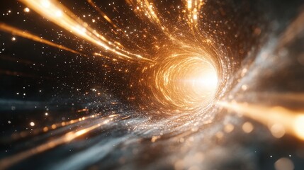 Wall Mural - futuristic portal with radiating light and shifting hues in cosmic space environment