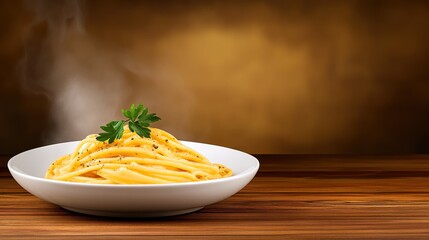 Wall Mural - Delicious Freshly Cooked Pasta Dish Rustic Kitchen Setting Food Photography Warm Atmosphere Close-Up View Culinary Delight