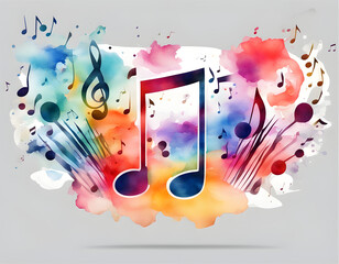 Wall Mural - Transparent music creative watercolor background