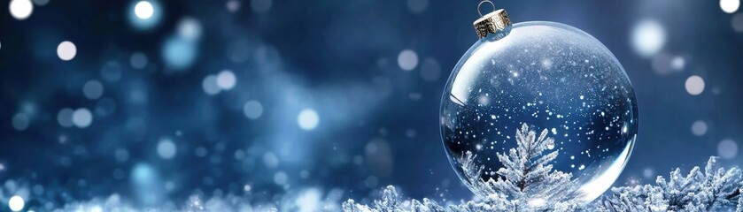 Wall Mural - A beautiful glass ornament filled with a snowy scene, perfect for winter and holiday decorations.