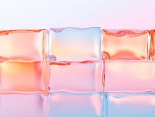Leinwandbilder - Translucent Geometric Patterns in Soft Pastel Light