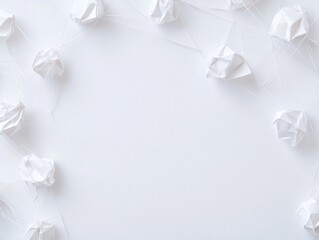 Poster - Crumpled Paper Connections Minimalist Digital Network Aesthetic