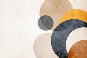 Wall Mural - harmonious abstract composition with muted circular shapes exuding tranquil and mindful energy