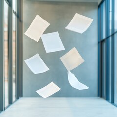 Aufkleber - Dreamlike Floating Papers in Gentle Surreal Light