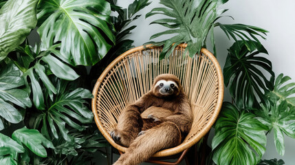 Wall Mural - sloth in office chair