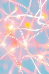 Aufkleber - Ethereal Network of Glowing Lines in Abstract Digital Art