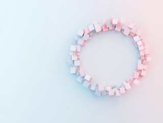 Poster - Abstract Digital Community Concept with Gradient Cubes in Circular Formation