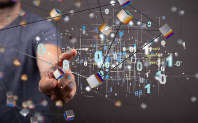 Fototapete - Business intelligence analyst dashboard on virtual