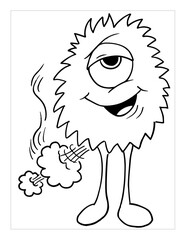 Aufkleber - Farting Monster Coloring Page Vector Illustration Art