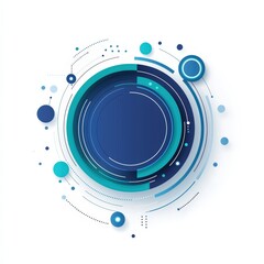 Wall Mural - a blue circle with a white background