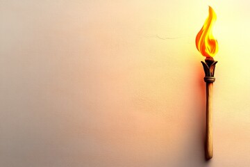 Leinwandbilder - A clean 2D drawing of a single torch flame, set against a white background with soft orange gradients