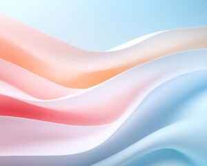 Leinwandbilder - Smooth Pastel Curves in Geometric Minimalism Abstract Finance Concept