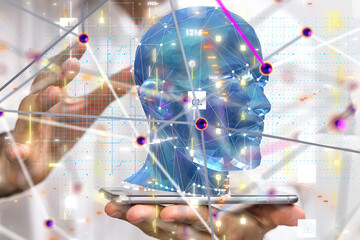Leinwandbilder - digital medical futuristic interface 3D rendering - 3d